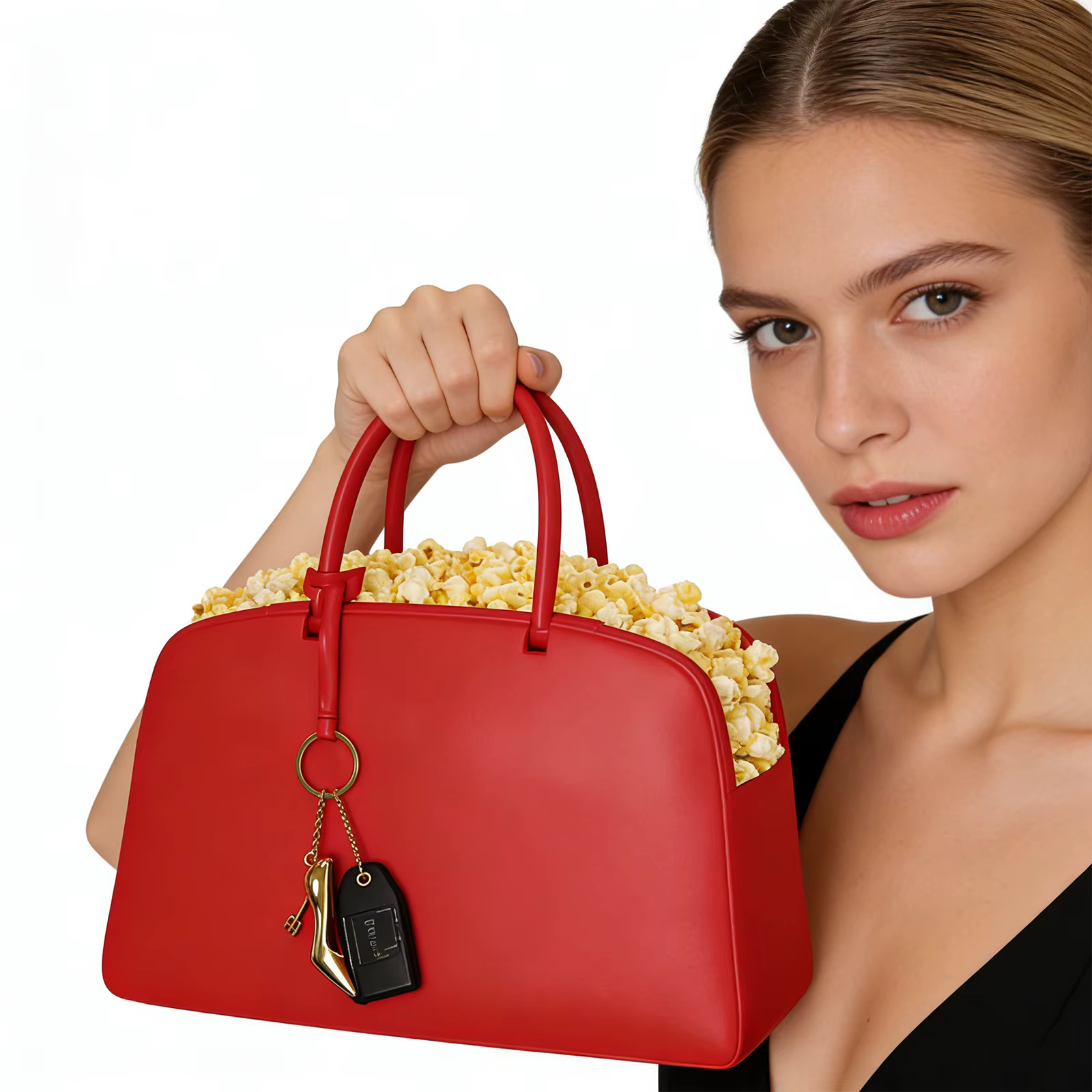 Sac à main rouge en cuir PU