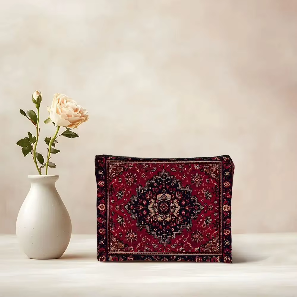 Un sac de maquillage bohème – Sac à fermeture éclair multifonctionnel mignon pour femmes