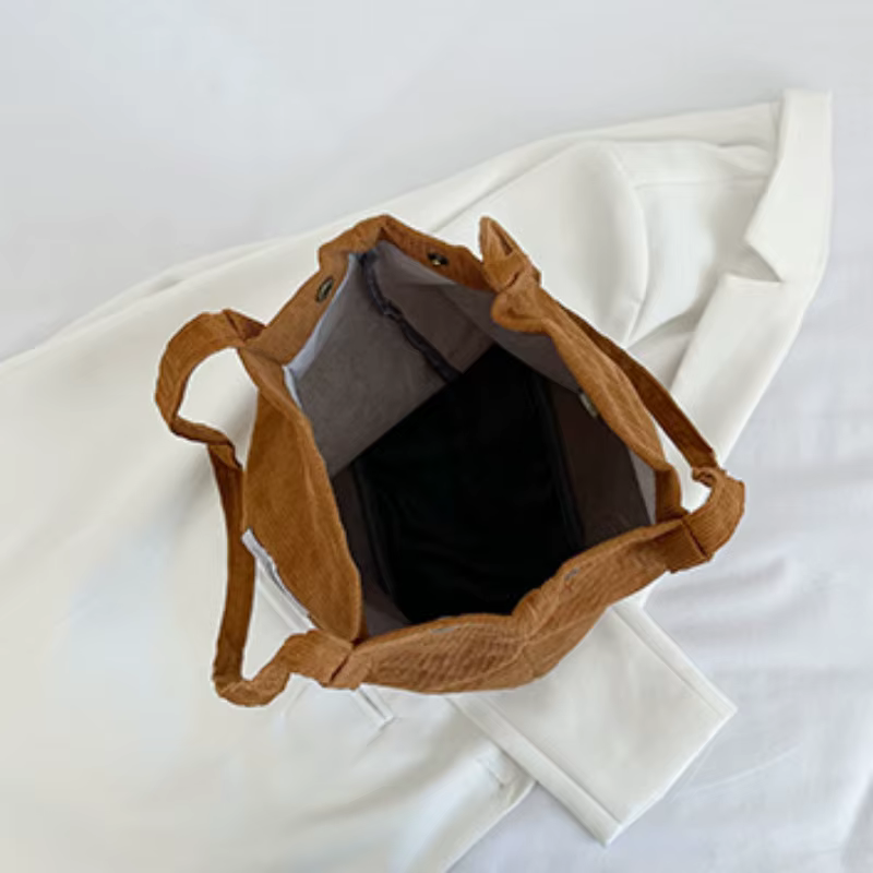 Sac à Main en Velours Côtelé pour Femme