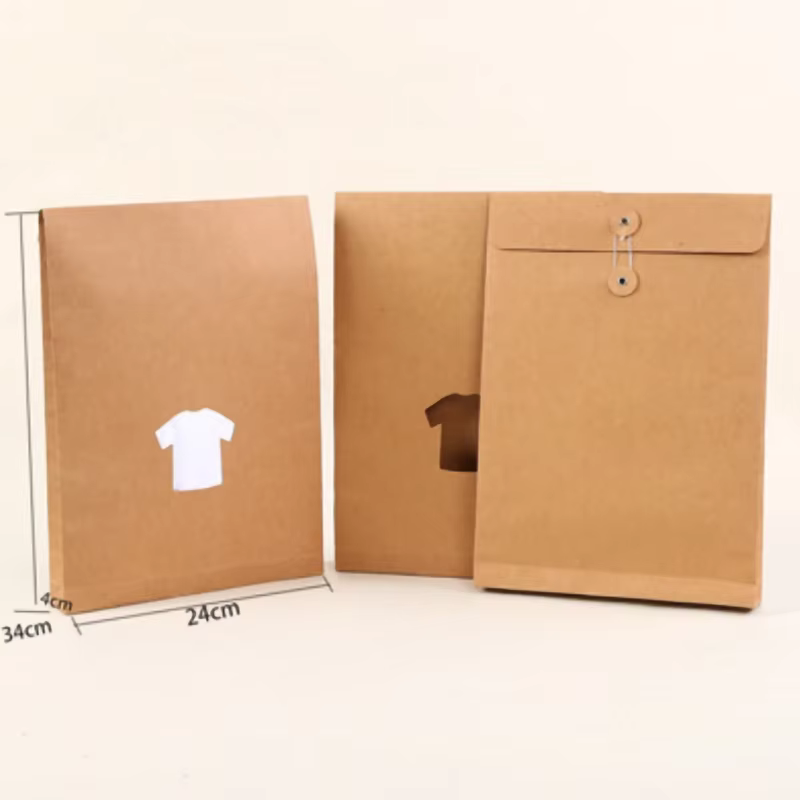 30 pièces sac en papier kraft sac d'archive personnalisé automne et hiver vêtements emballage T-shirt chemise a4 fichier enveloppe travail sac de rangement