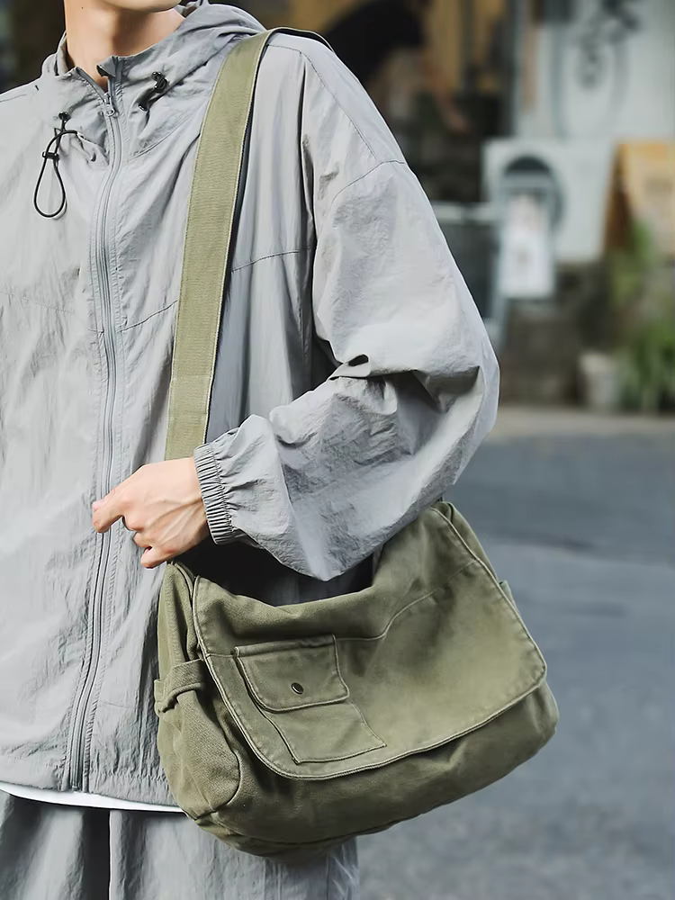 Sac messager en toile décontracté