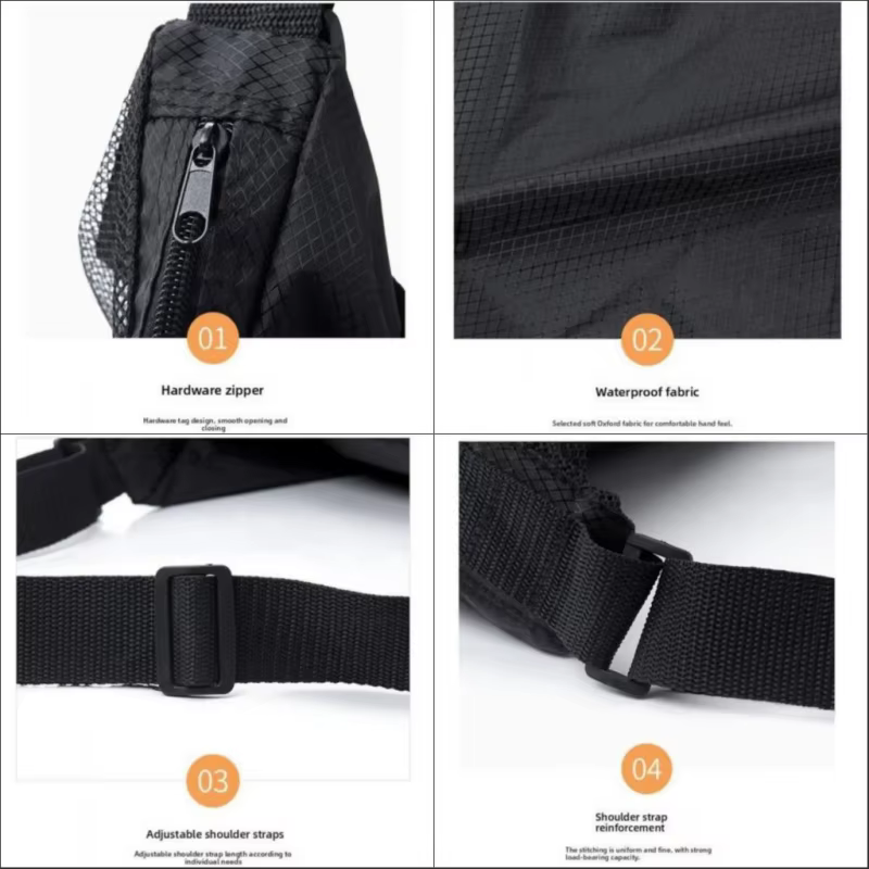 Sac à bandoulière en maille avec poche à fermeture éclair Portable