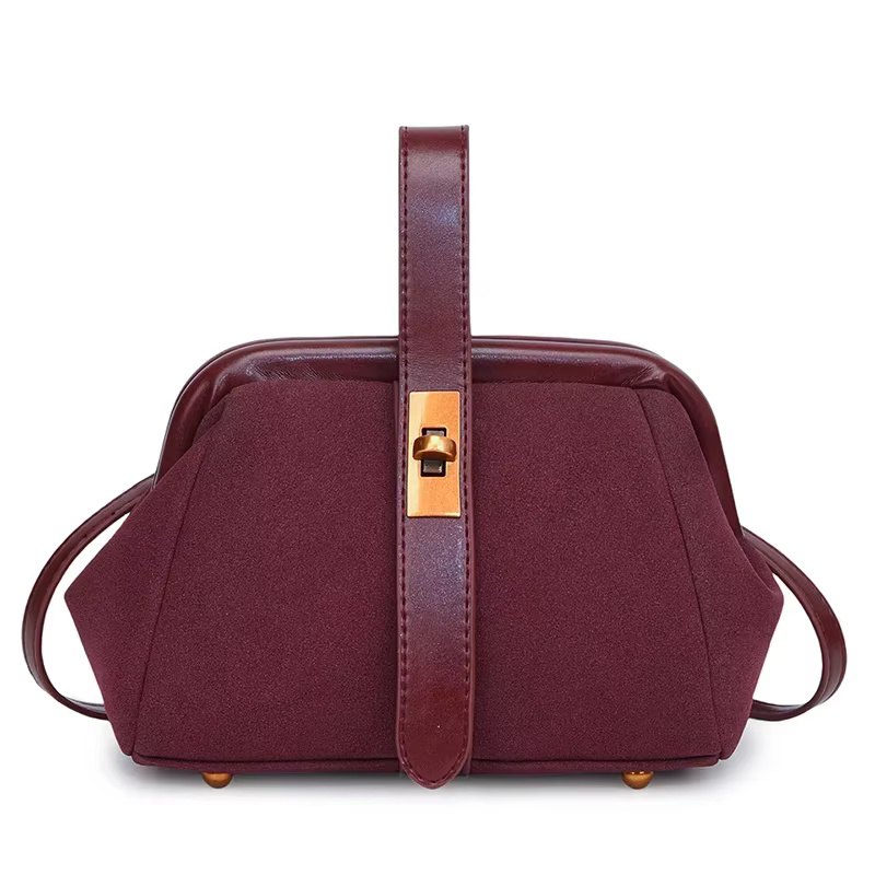 Fouet de sacs à bandoulière en faux daim solide pour femme