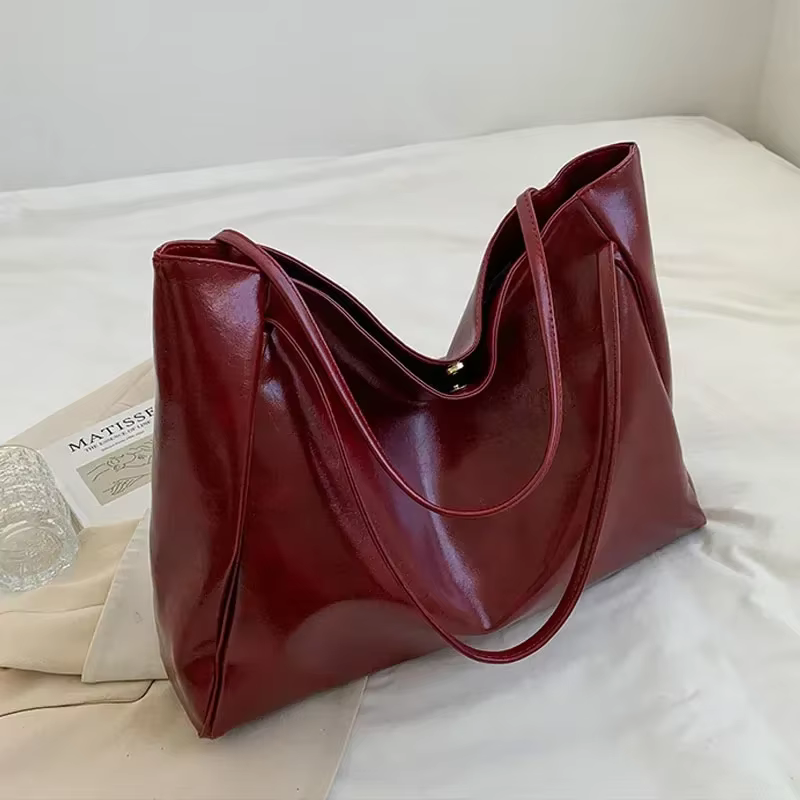 Sac fourre-tout en cuir PU souple pour femme