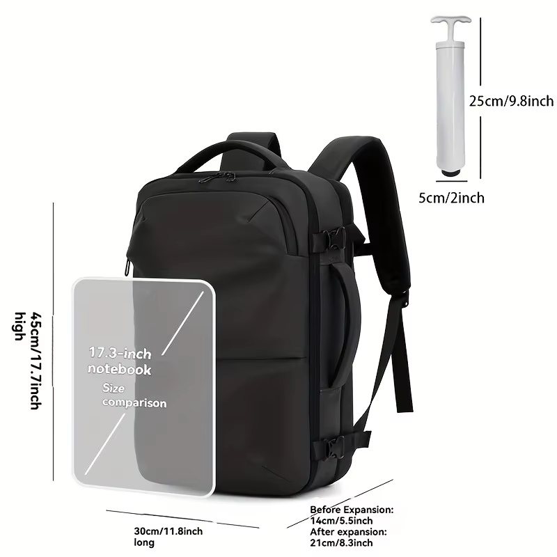 Sac à dos pour ordinateur portable étanche multifonctionnel de grande capacité sous vide pour hommes et femmes avec sac à dos extensible