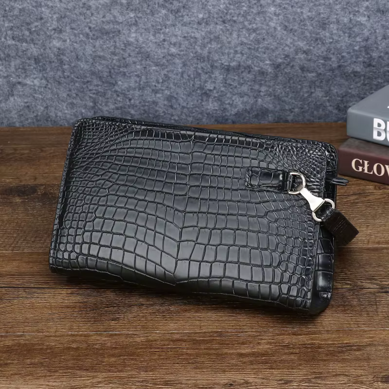 Pochette en cuir véritable pour hommes