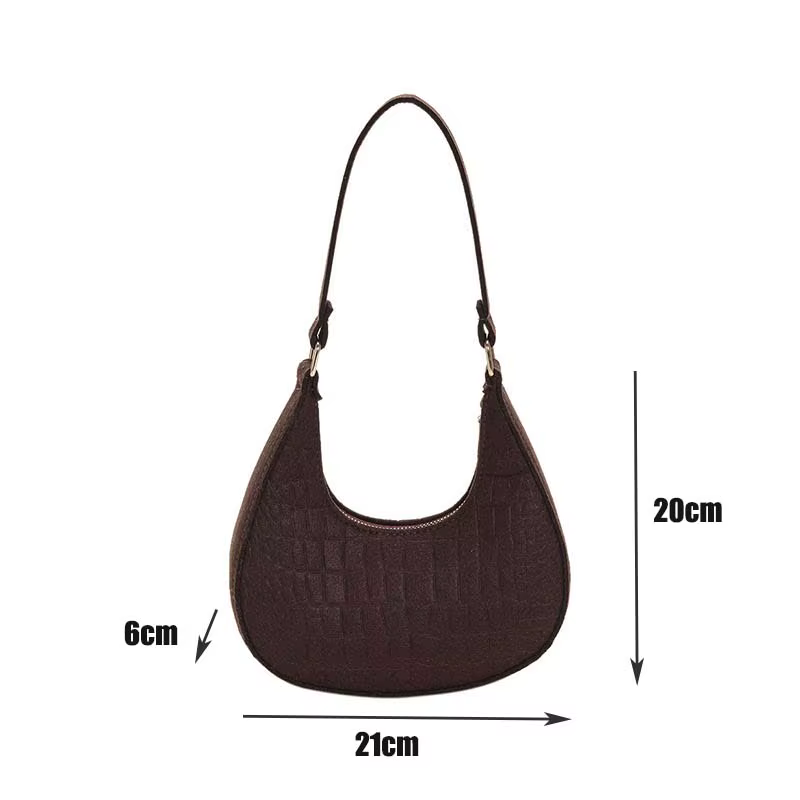 Sac sous les bras à motif de pierre en feutre pour femmes