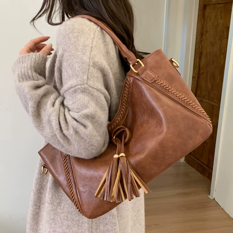 Sac de trajet Vintage en cuir Pu pour femmes
