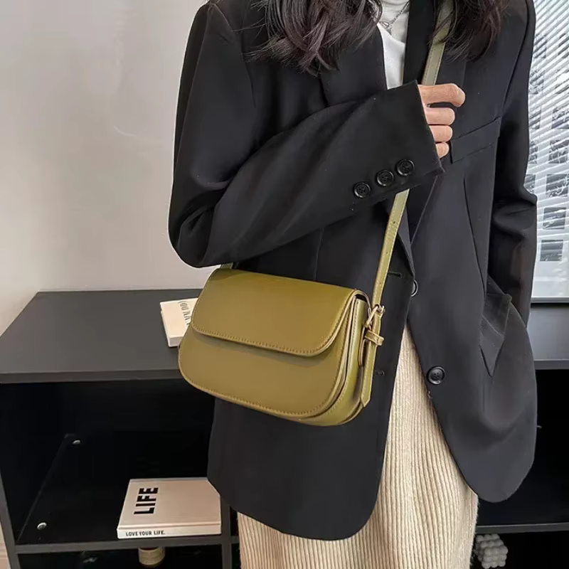 Petit sac de selle rétro à Texture avancée pour femmes
