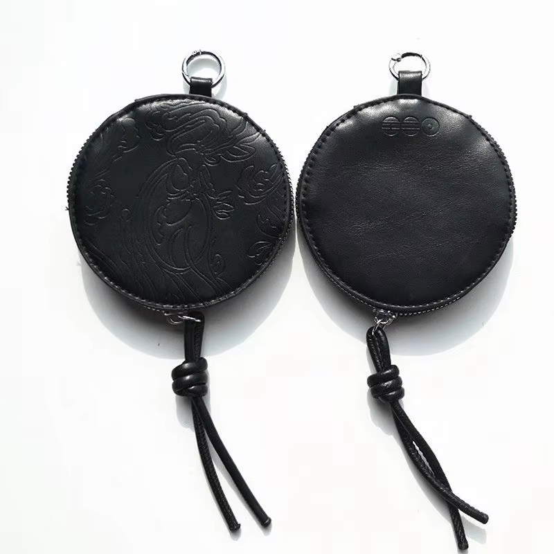 Porte-monnaie BT21 Mini Zero 11CM, accessoire pour fans d'idoles, petit sac rond, porte-clés, pochette noire pour pièces de monnaie, cadeau de collection pour fans, petit sac de rangement