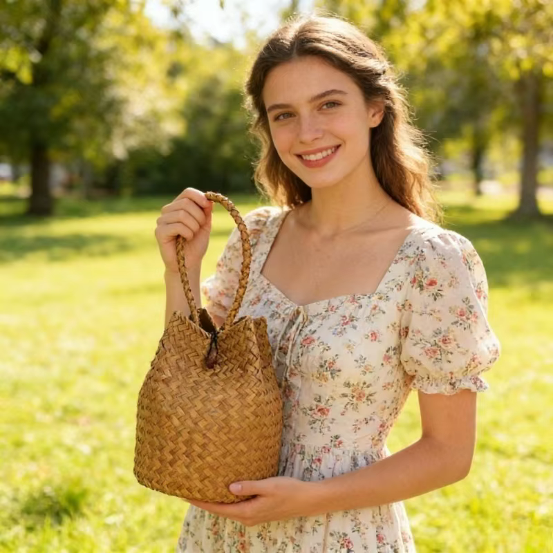 Sac à main tissé naturellement