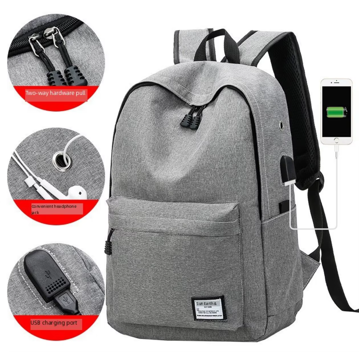 Sac à dos minimaliste tendance pour hommes et femmes