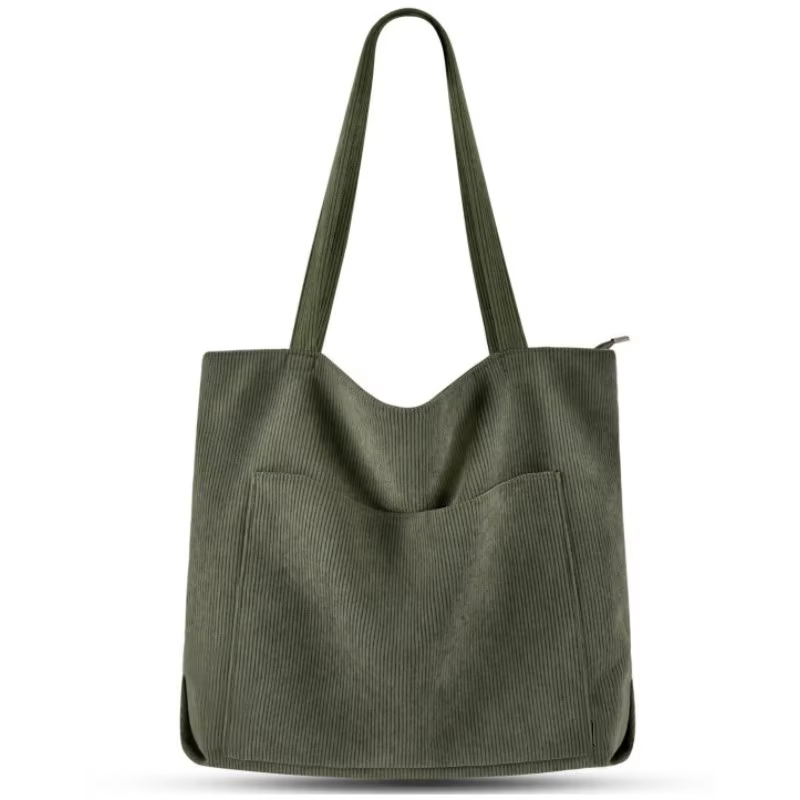 Sac fourre-tout en velours côtelé pour femme