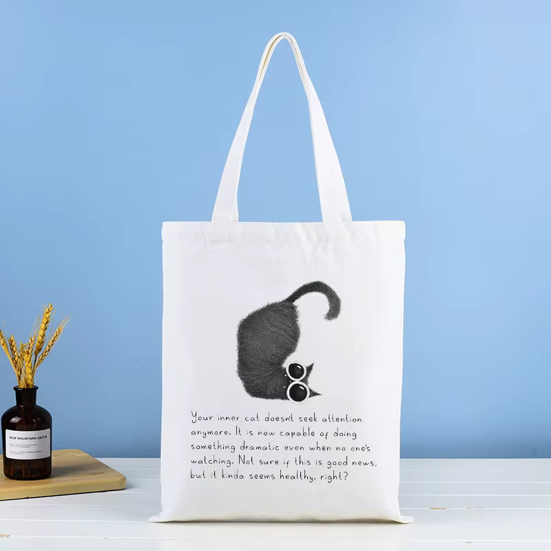 Sac à main pour femme motif chat noir mignon et paresseux