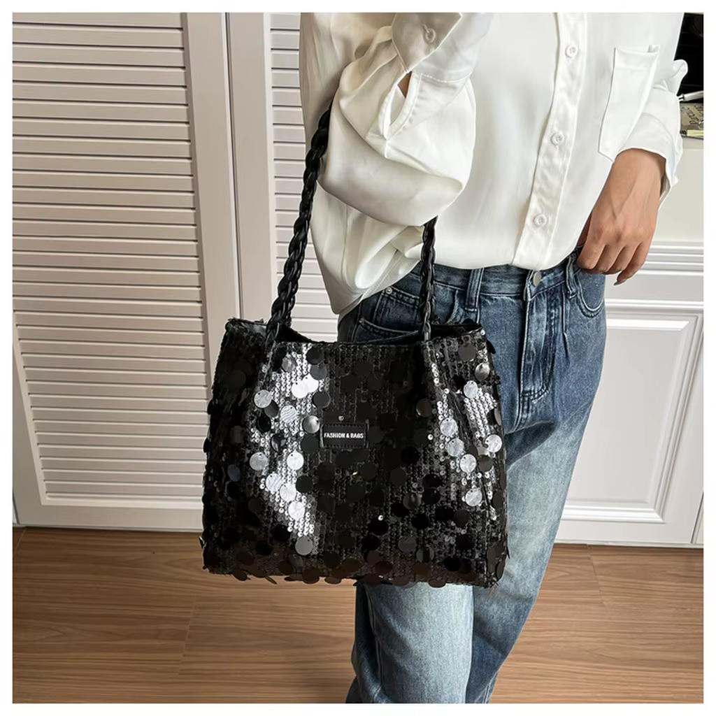 Nouveau sac à bandoulière pour femme avec paillettes brillantes