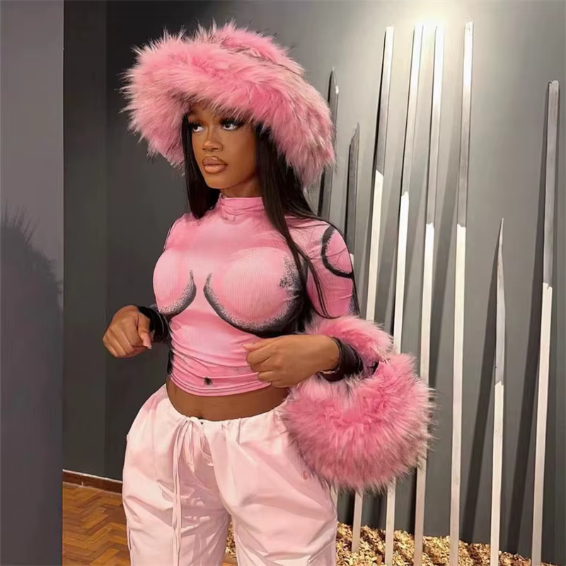 Sac à main Hobos en fausse fourrure pour femme