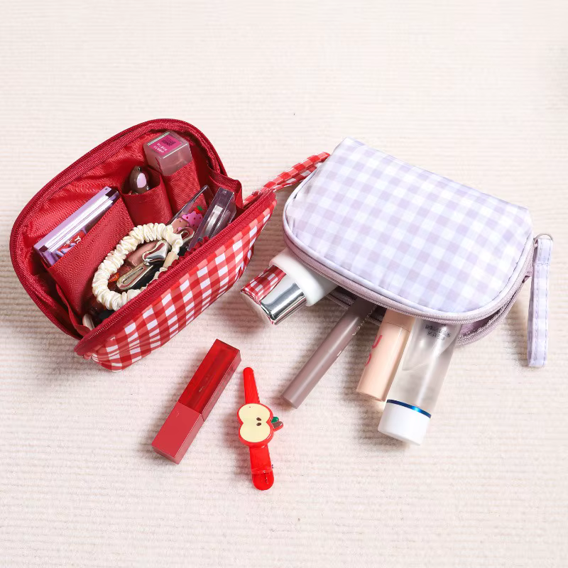 Sac à main mignon à carreaux rouges et violets pour femmes