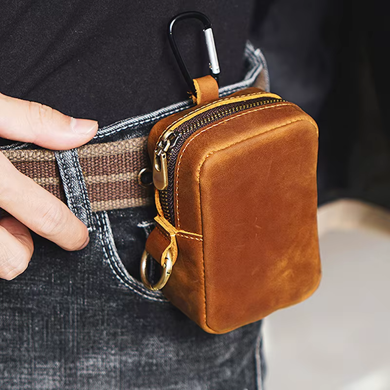 Sac en cuir avec fermeture éclair