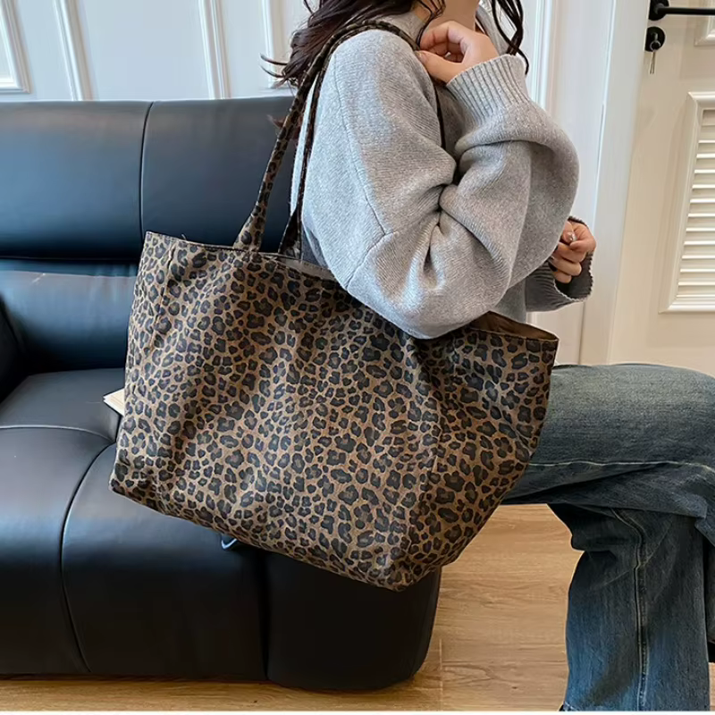 Sac fourre-tout imprimé léopard à la mode pour femmes