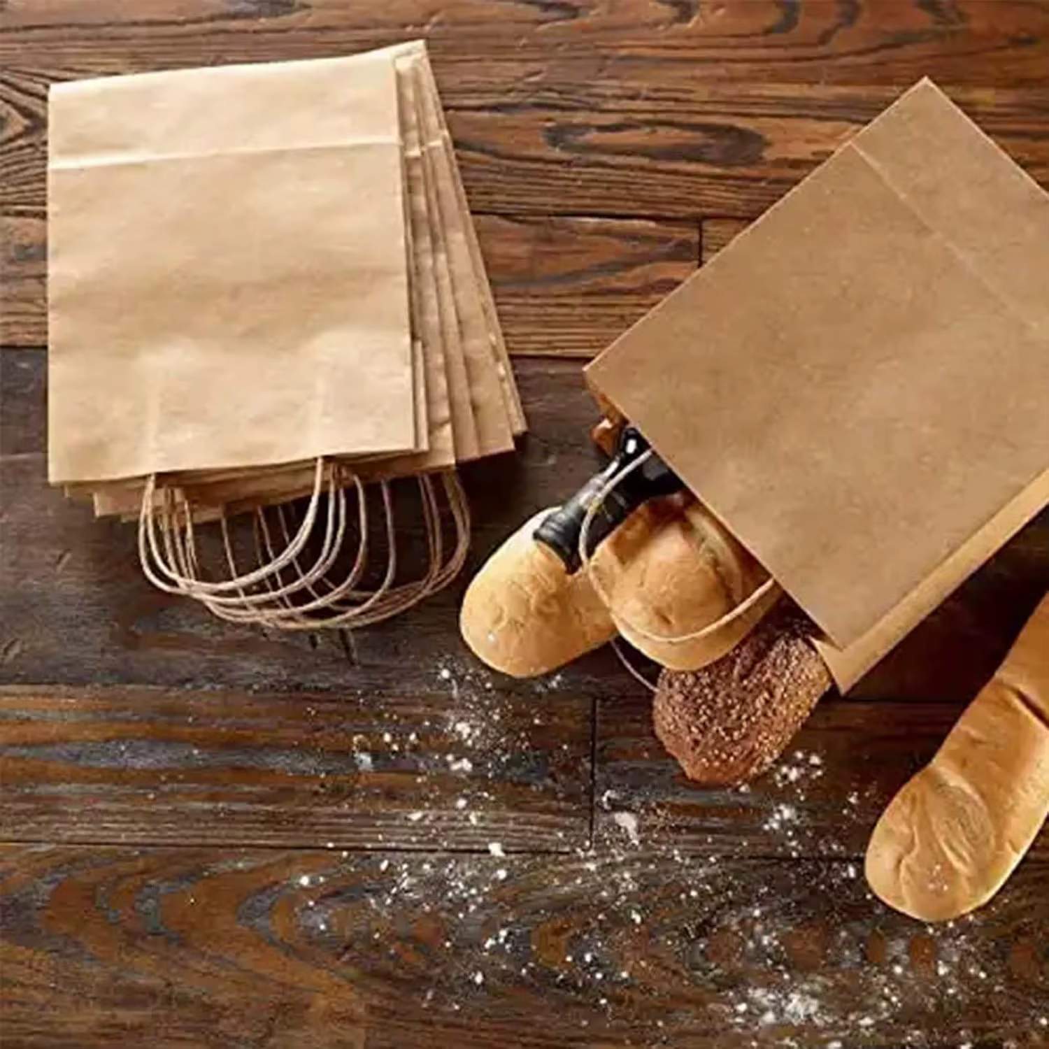 Sac en papier kraft brun avec poignée