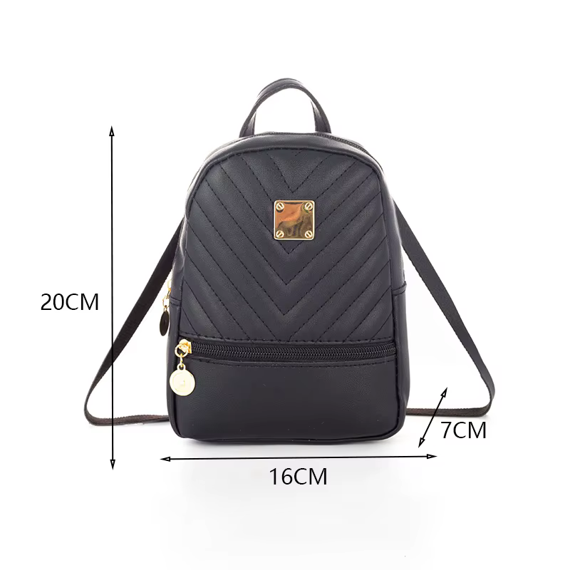 Mini sac à dos multifonctionnel en cuir PU pour femme