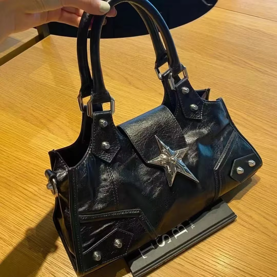 Y2K coréen gothique étoile fille noir sac esthétique Vintage fée Grunge Punk Goth sac à main épaule sacs