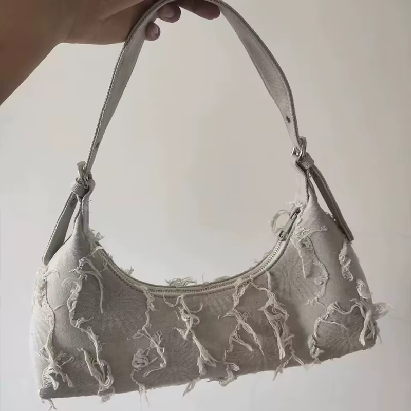 Sac fourre-tout à bandoulière en toile avec design patchwork