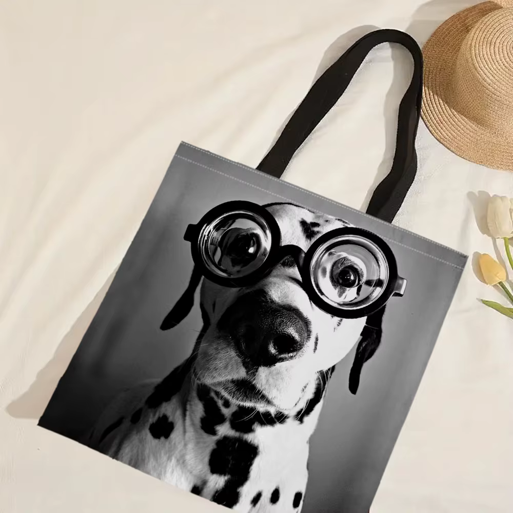 Sac fourre-tout géométrique noir et blanc pour femme