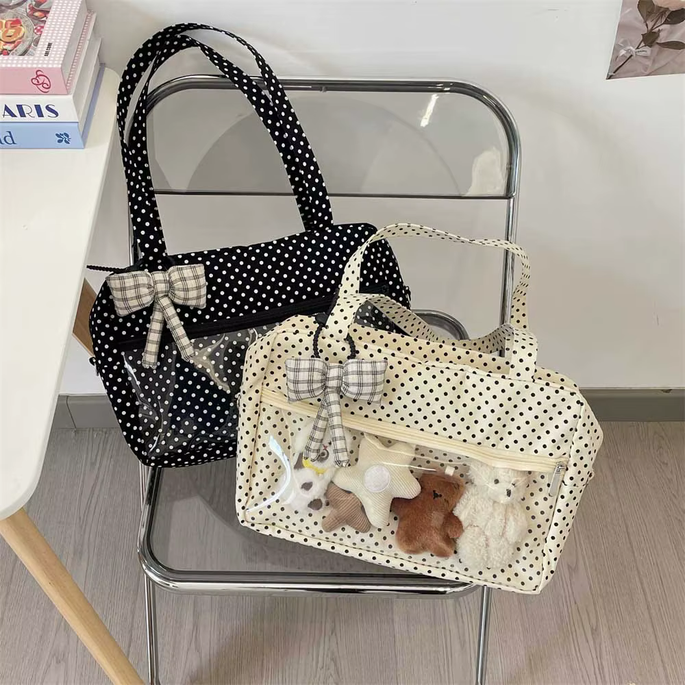 Épaule sous les bras Y2K Ulzzang Ita Sac Femme à pois Sac fourre-tout à la mode Bolso Transparent Sac