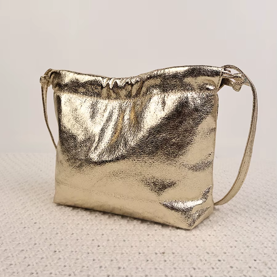 Sac de soirée léger et portable avec cordon de serrage doré