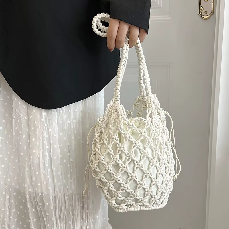Sacs seau d'été en paille pour femmes