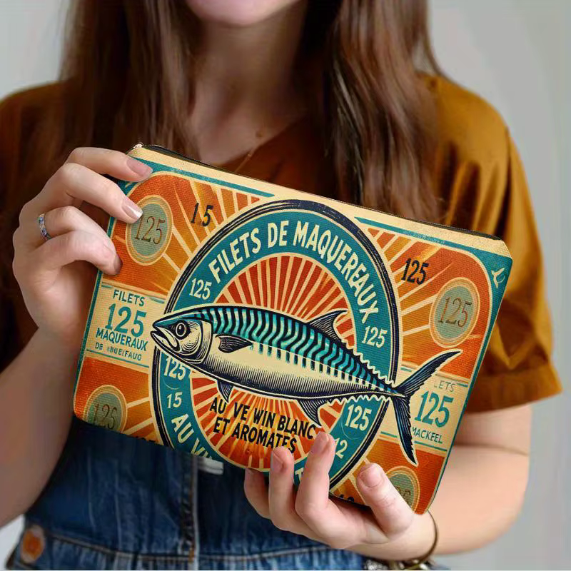 Pochette à fermeture éclair en étain pour sardine française