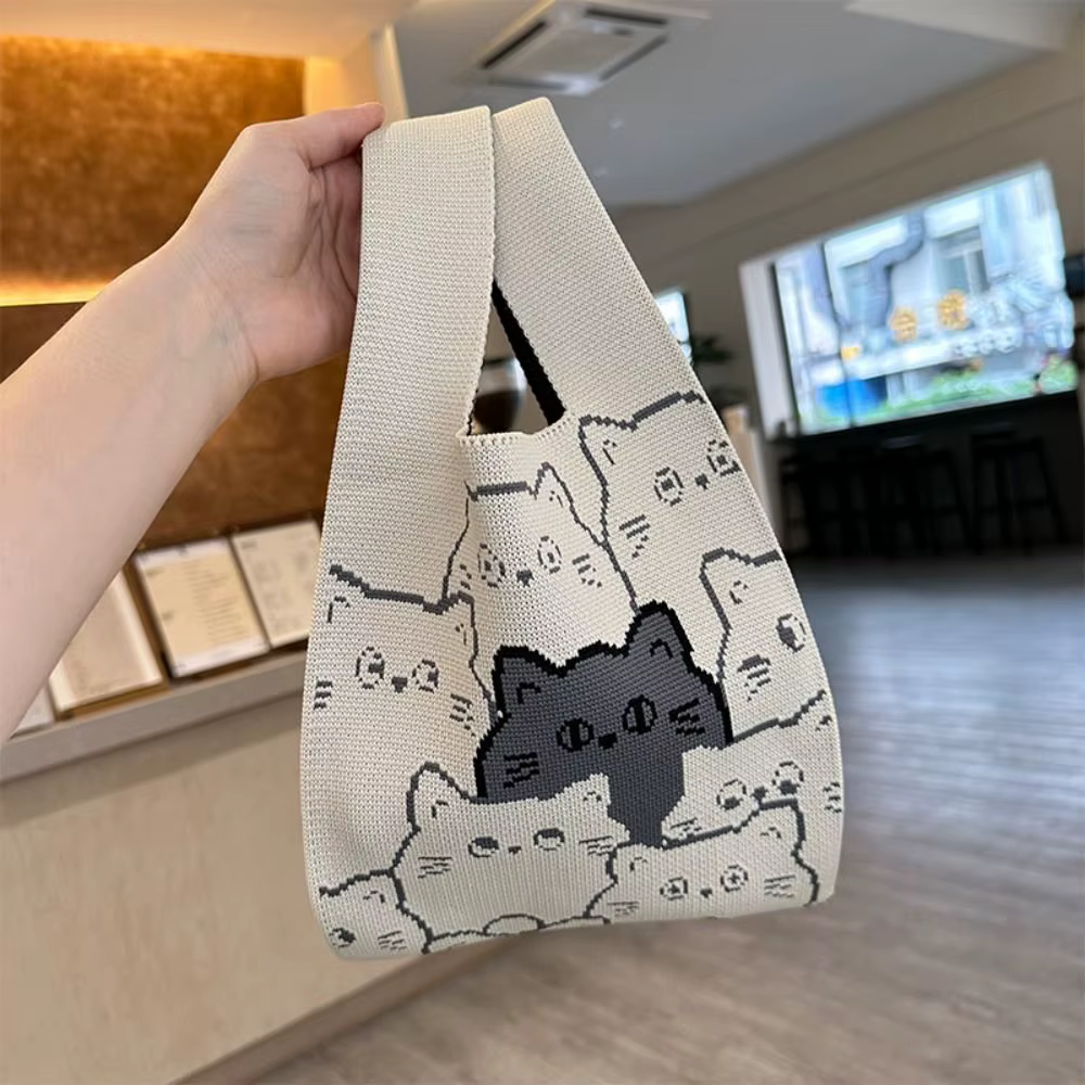 Sac à main en tricot de chat pour filles
