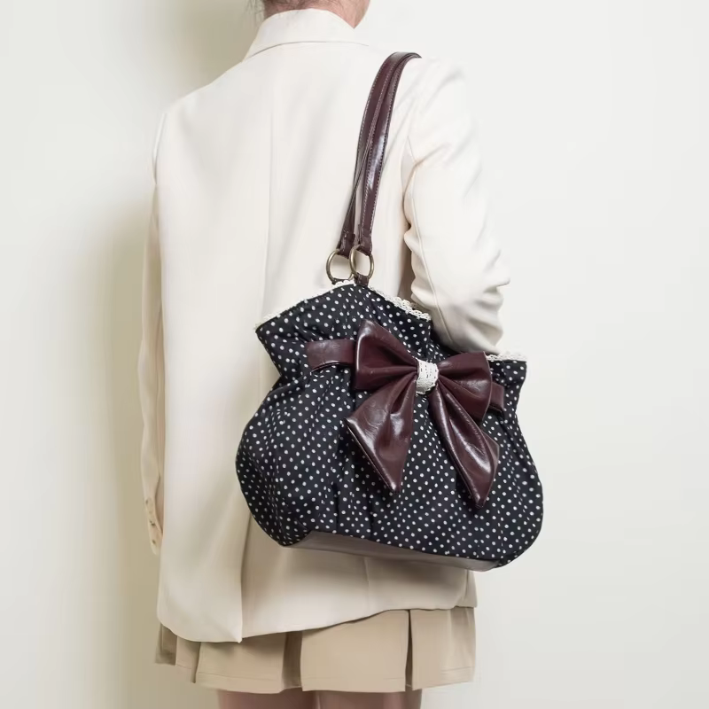 Sac fourre-tout à motif de pois pour femmes