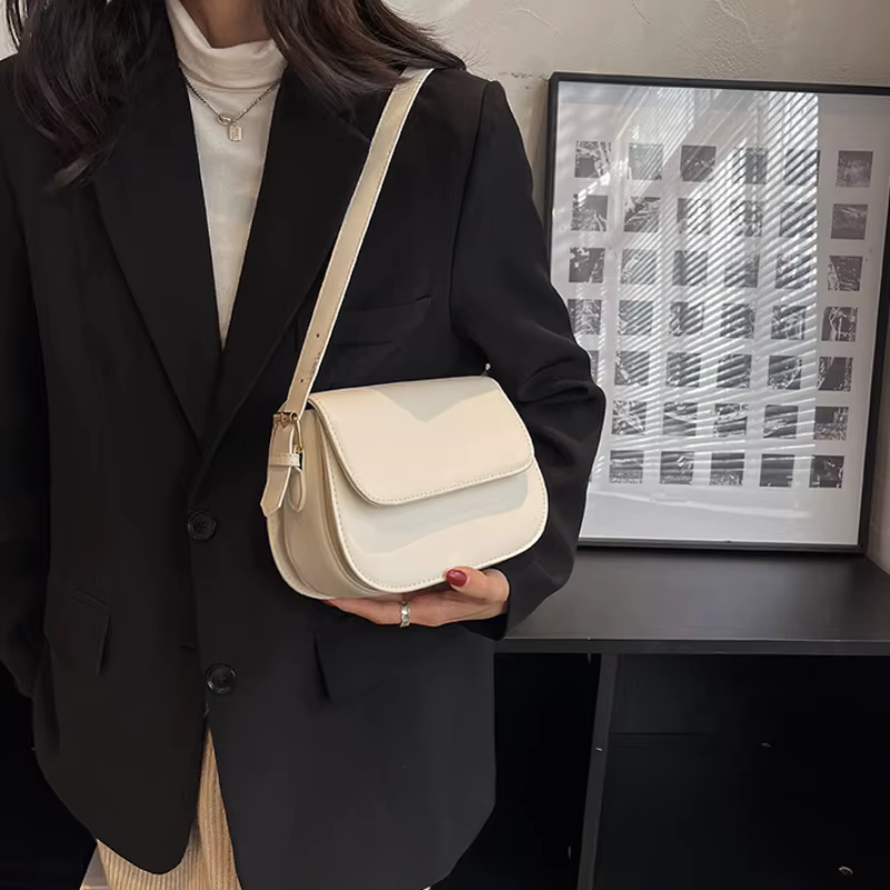 Petit sac de selle rétro à Texture avancée pour femmes