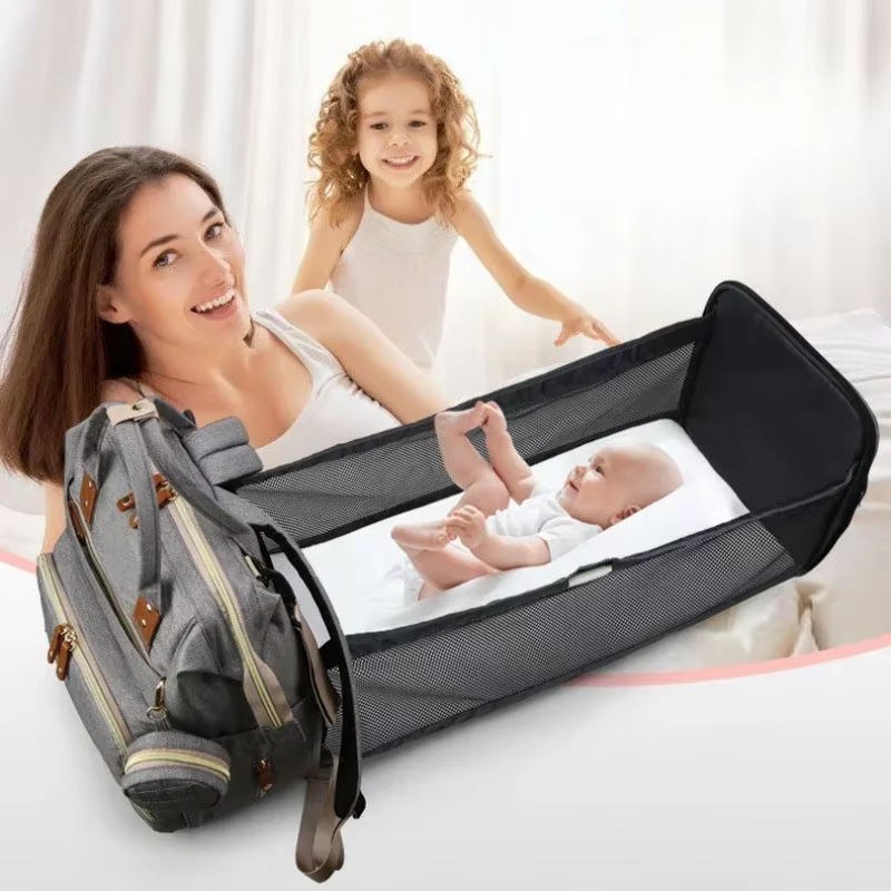 Sac à dos pour maman avec berceau pliable