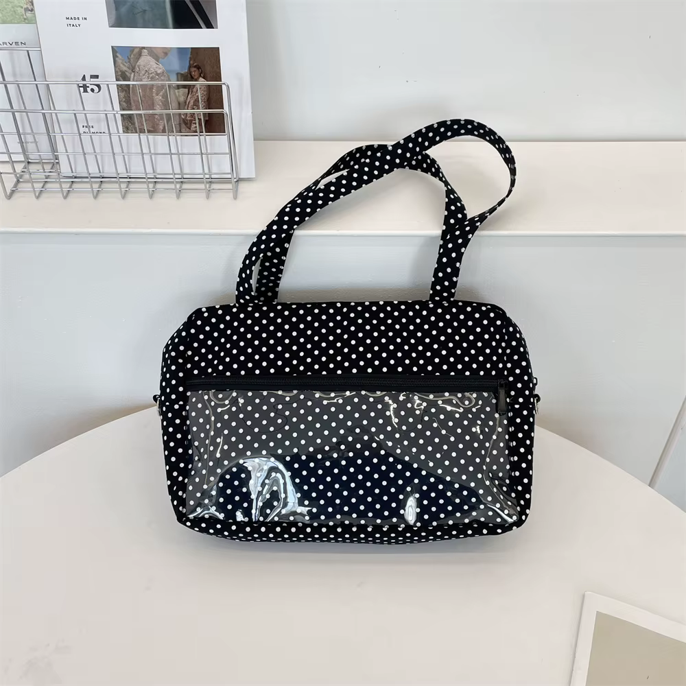 Épaule sous les bras Y2K Ulzzang Ita Sac Femme à pois Sac fourre-tout à la mode Bolso Transparent Sac
