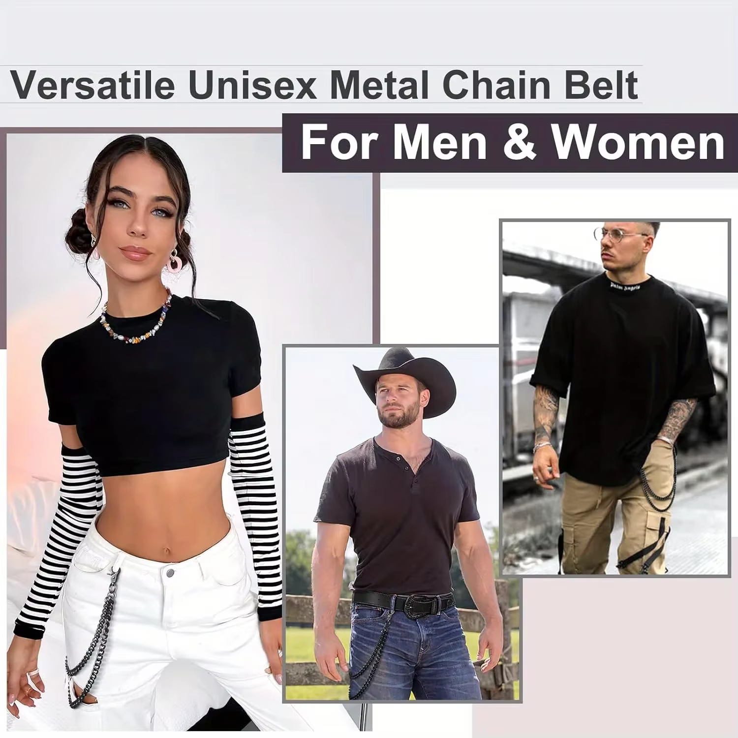 Chaîne de taille punk pour hommes et femmes