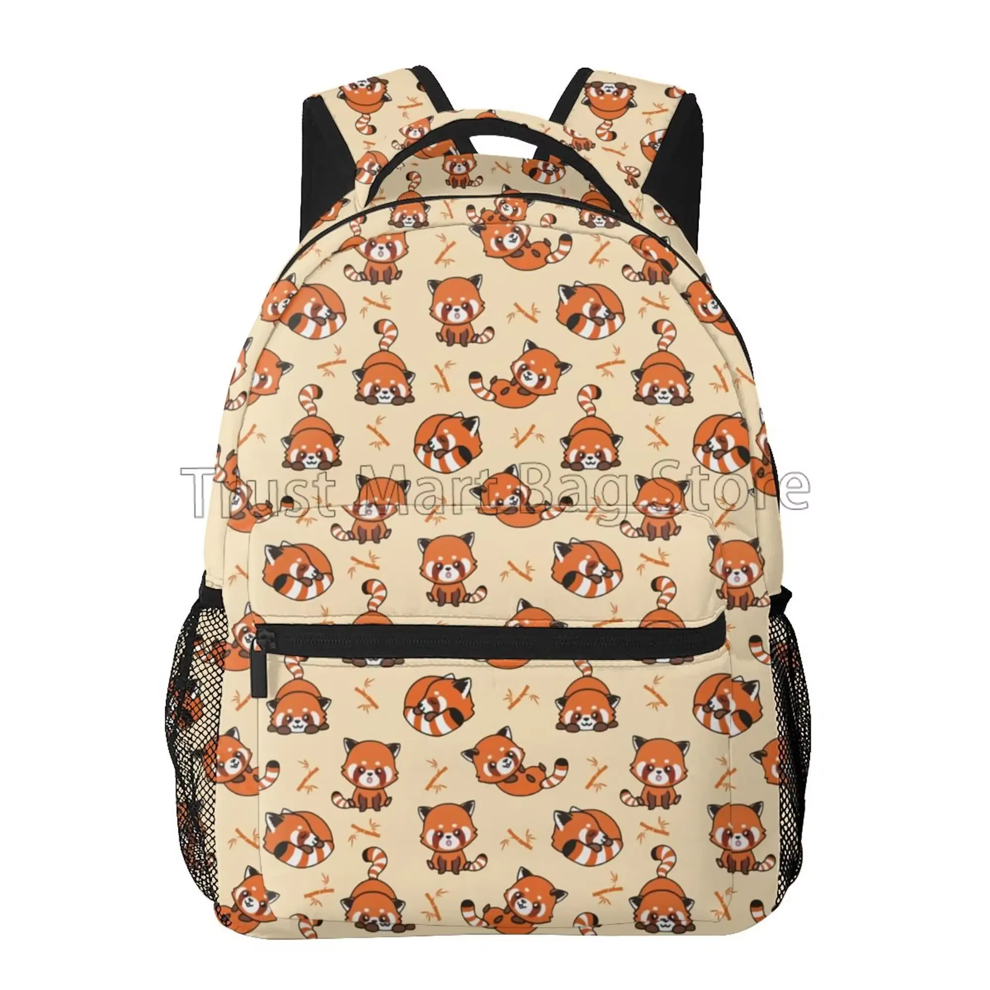 Sac à dos mignon Panda rouge raton laveur adultes sac d'école décontracté collège sac voyage fermeture éclair Bookbag randonnée épaule sac à dos pour femmes hommes