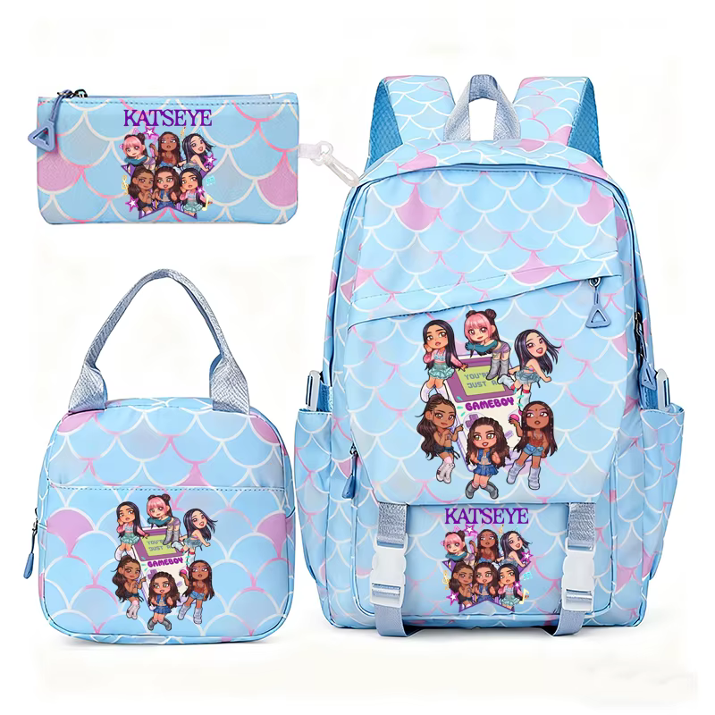 Katseye musique sacs à dos pour filles garçons 3 pièces voyage haute capacité étudiants