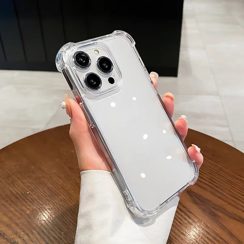 Étui transparent en Silicone antichoc Air-Bag pour iPhone 17 16 15 Plus 11 12 13 14 Pro Max Mini X Xs XR 7 8
