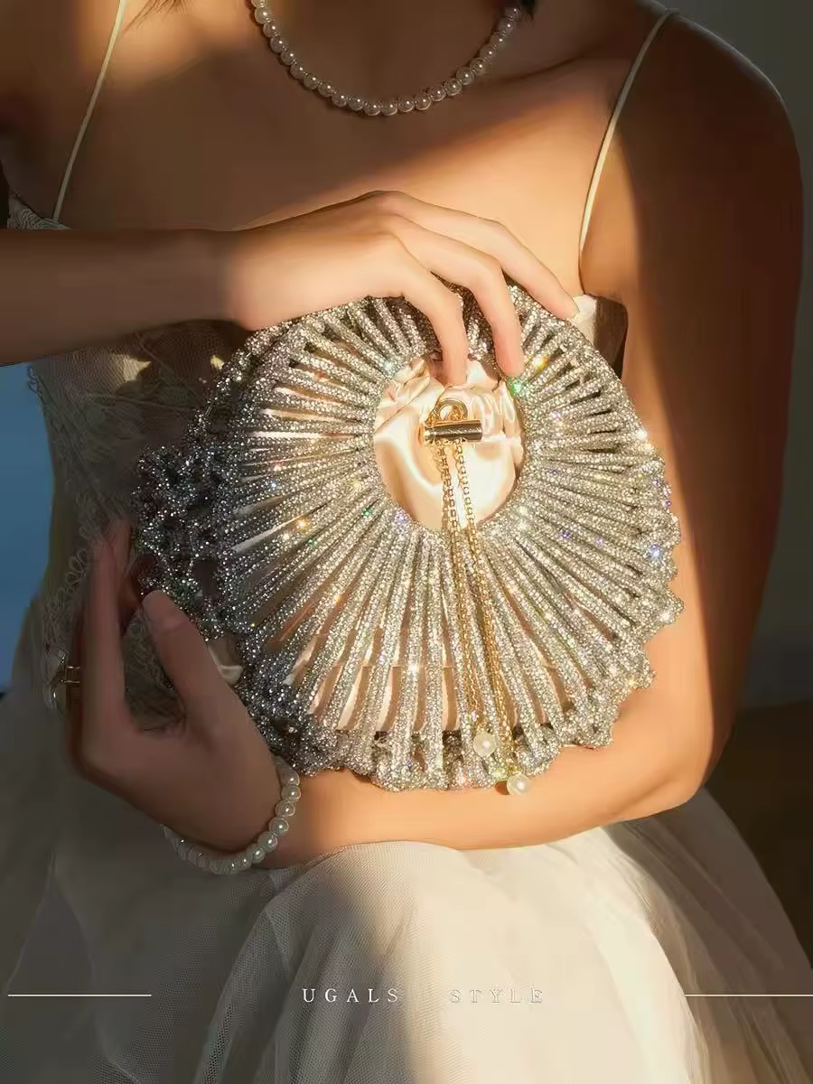 Sac circulaire tissé à la main en corde brillante