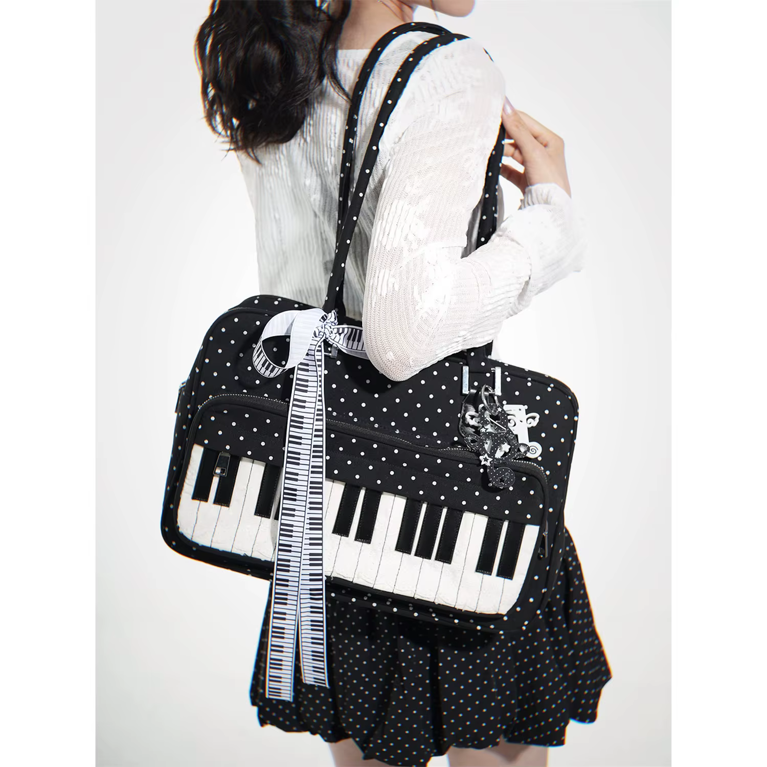 Contraste vague Point Piano Sac Sac Femme sous les bras sacs à bandoulière