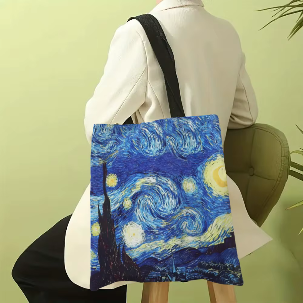 Sac à main léger en lin de la série Van Gogh