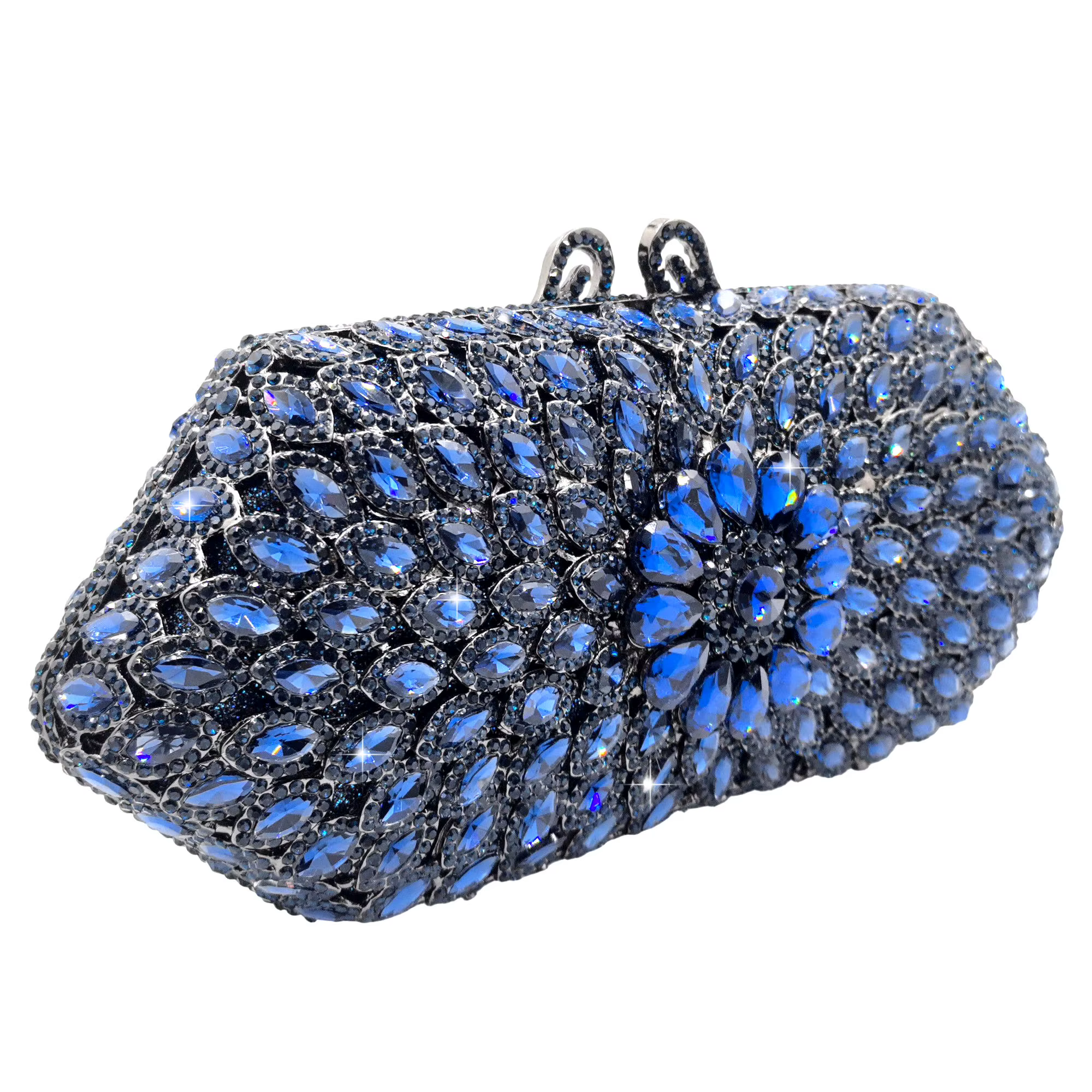 Boutique de FGG Sacs à main de soirée en cristal bleu marine
