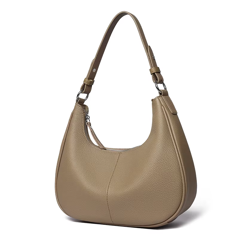 Sac à bandoulière Hobo en cuir véritable de luxe