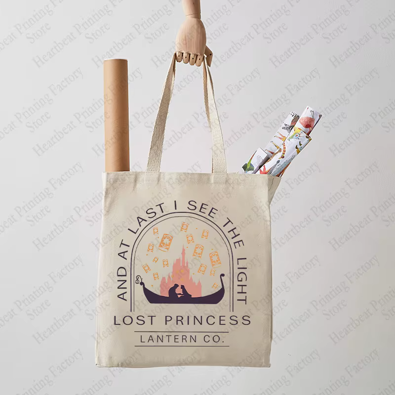 Raiponce Lost Princess Pattern Sac fourre-tout en toile Lanterne Co. Sac à bandoulière pour femmes