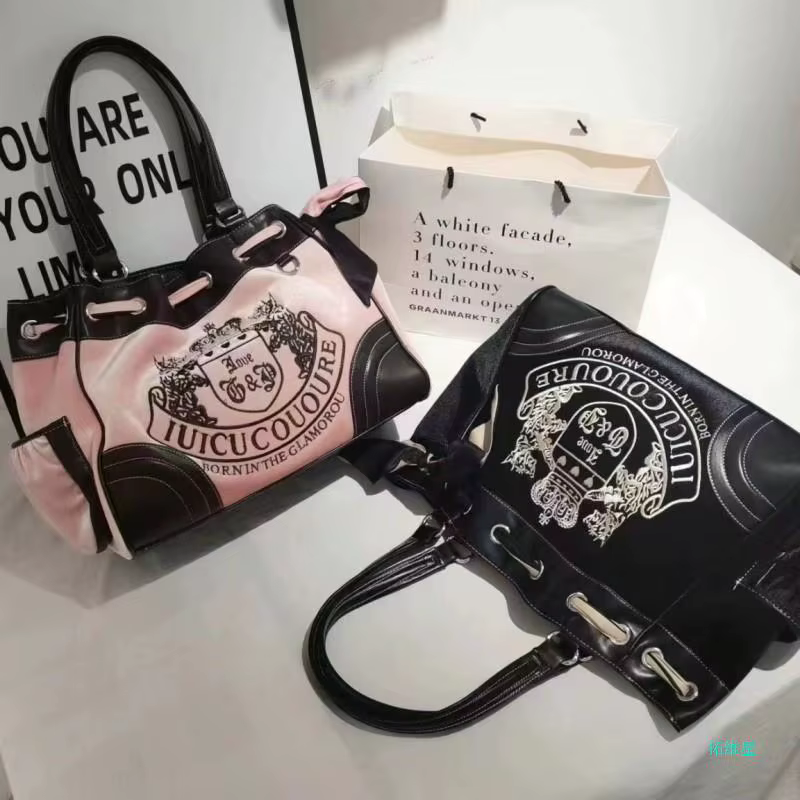 Sac à Main à Poignée Supérieure en Denim Bleu et Rose pour Femme