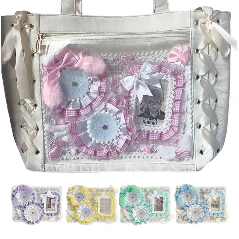 Ita sac broche Badge organisateur à la main dentelle plaque arrière