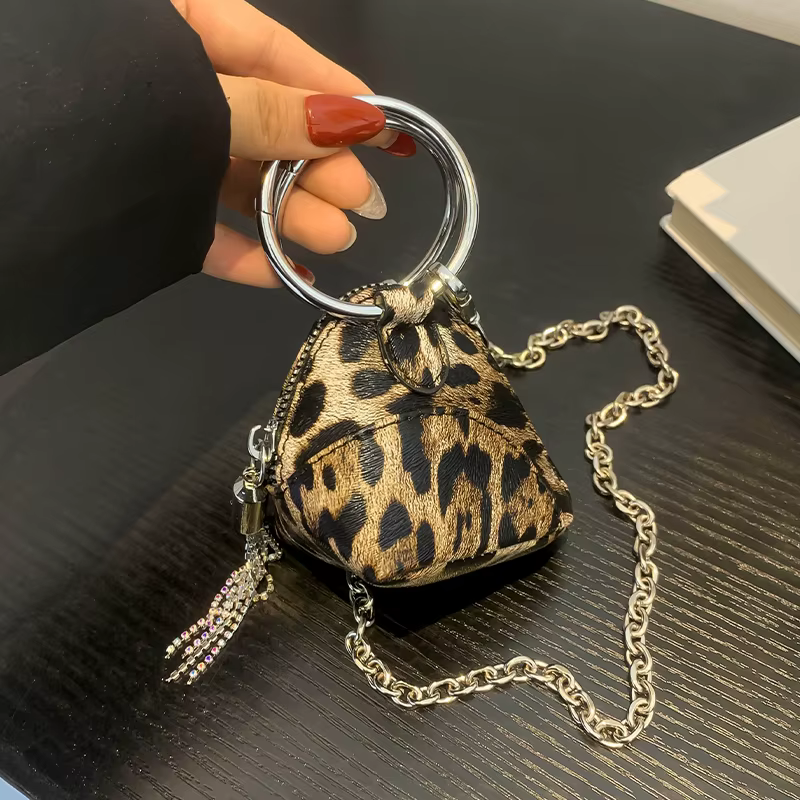 Sac à bandoulière léopard vintage